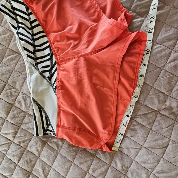 Lululemon red strap decor athletic shorts size S