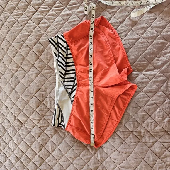 Lululemon red strap decor athletic shorts size S