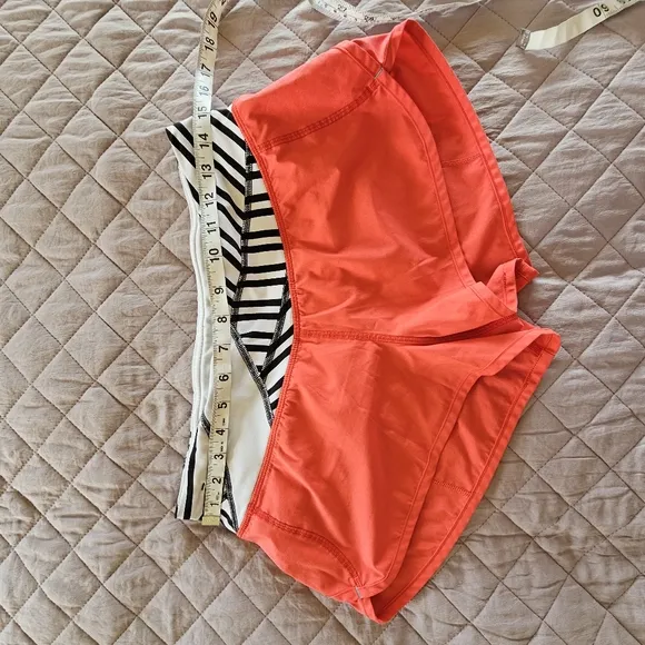 Lululemon red strap decor athletic shorts size S