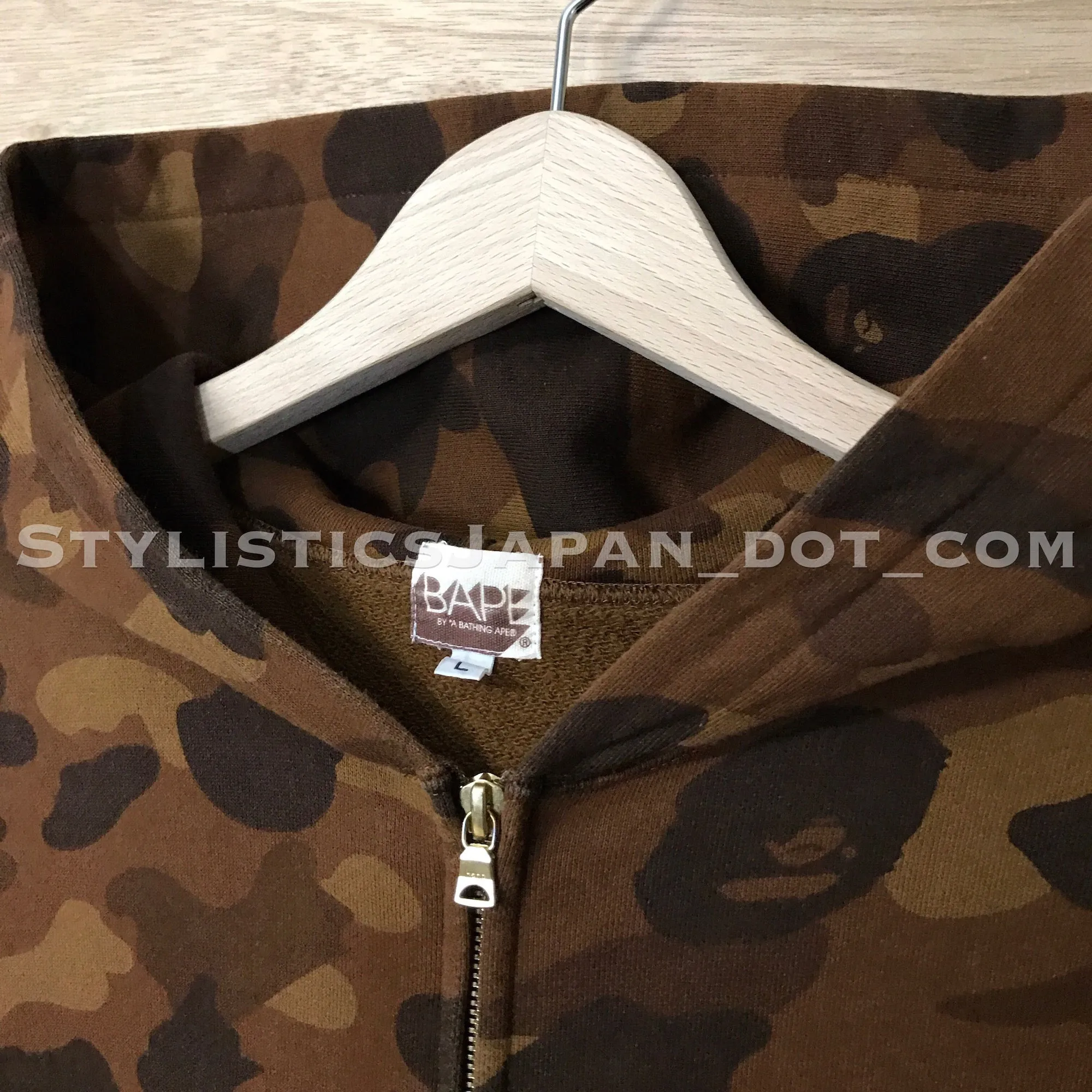 [M] A Bathing Ape Bape Camo Sleeveless Hoodie Brown
