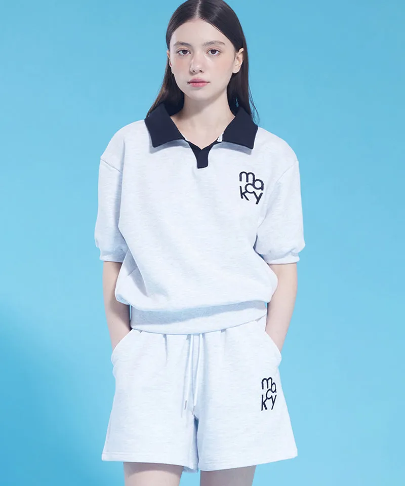 MACKY Golf: Delight Sweat Short Pants - Light Gray