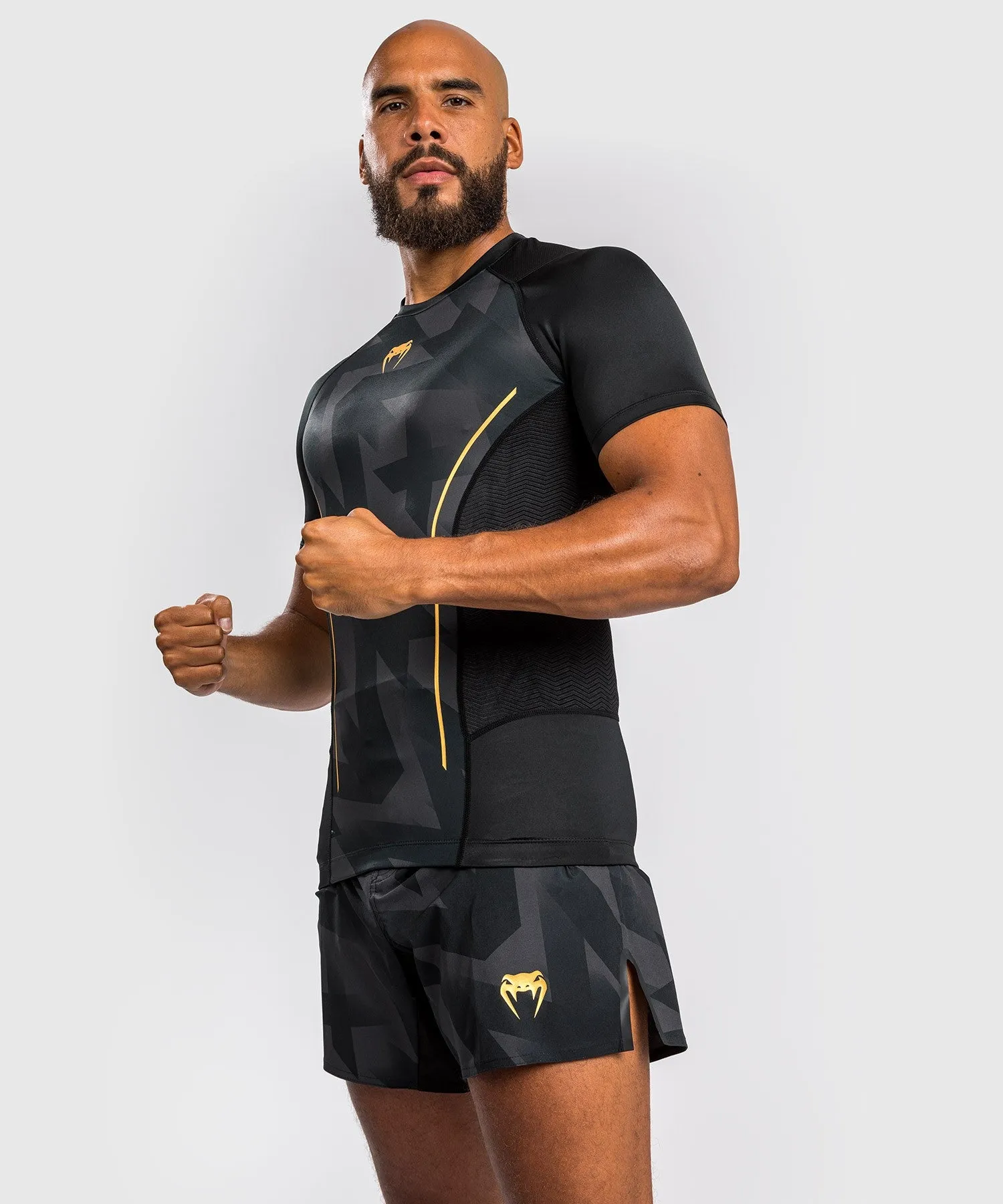 Maglietta Venum Razor Compression - Maniche corte - Nero/Oro