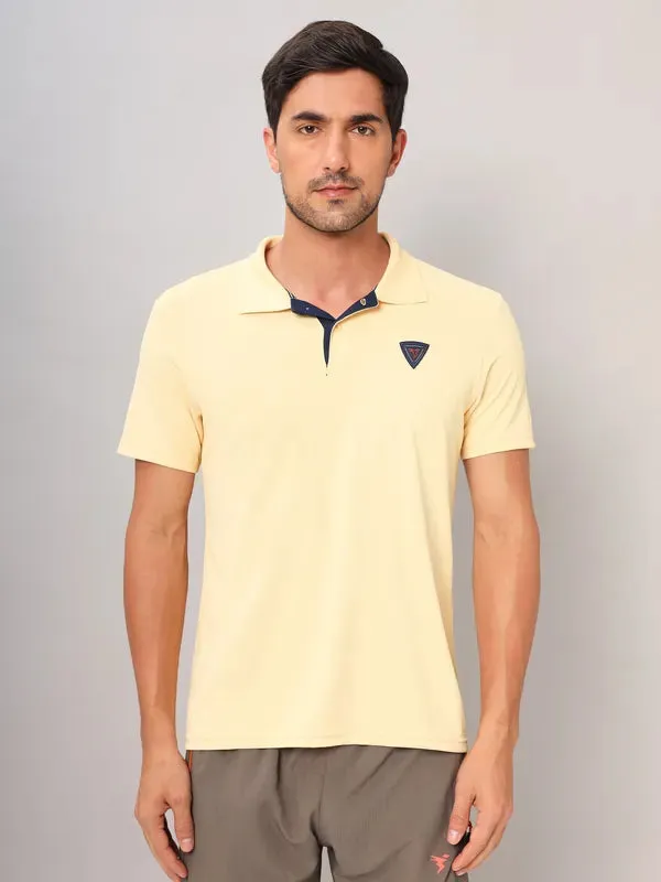 Men Self Design Slim Fit Polo T-shirt with AIRTEX STRIPES