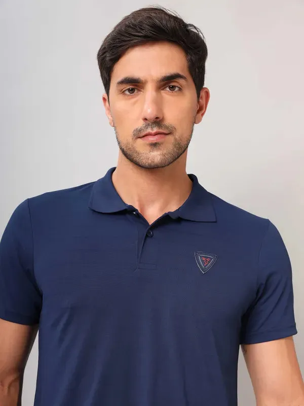 Men Self Design Slim Fit Polo T-shirt with AIRTEX STRIPES