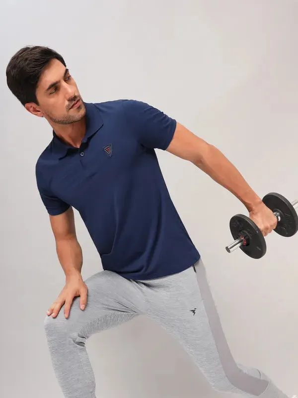 Men Self Design Slim Fit Polo T-shirt with AIRTEX STRIPES