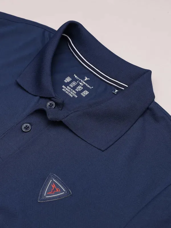 Men Self Design Slim Fit Polo T-shirt with AIRTEX STRIPES
