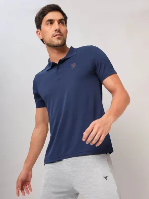 Men Self Design Slim Fit Polo T-shirt with AIRTEX STRIPES
