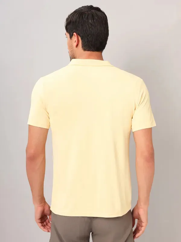 Men Self Design Slim Fit Polo T-shirt with AIRTEX STRIPES