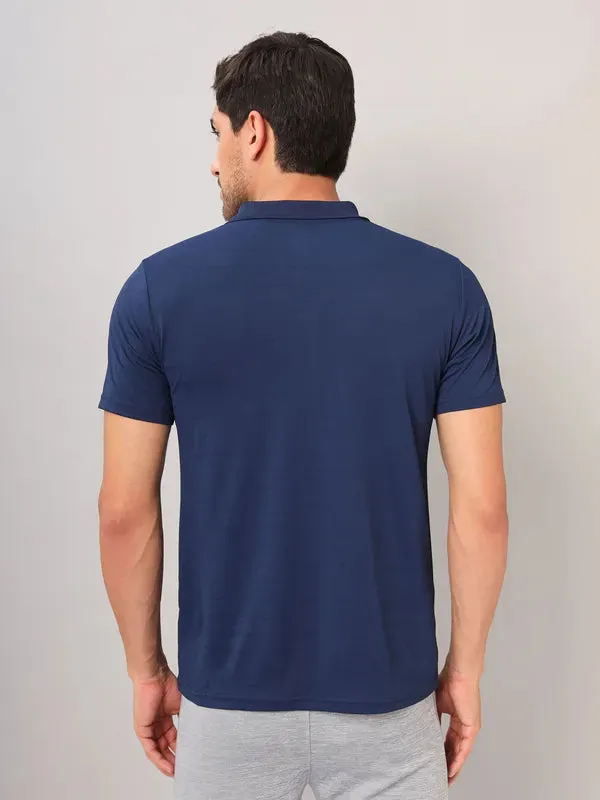 Men Self Design Slim Fit Polo T-shirt with AIRTEX STRIPES