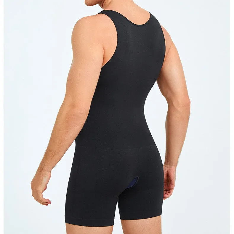 Mens Full Body Shaper Underwear Slimming Abdomen Compression Bodysuits Tummy Control Flat Stomach Shapewear Male Waist Shapers
