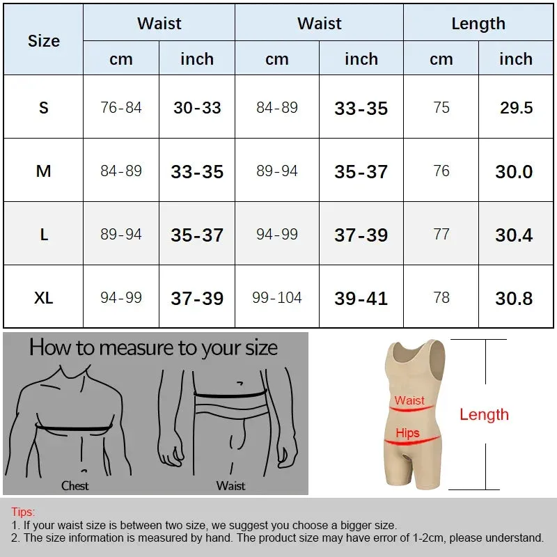 Mens Full Body Shaper Underwear Slimming Abdomen Compression Bodysuits Tummy Control Flat Stomach Shapewear Male Waist Shapers