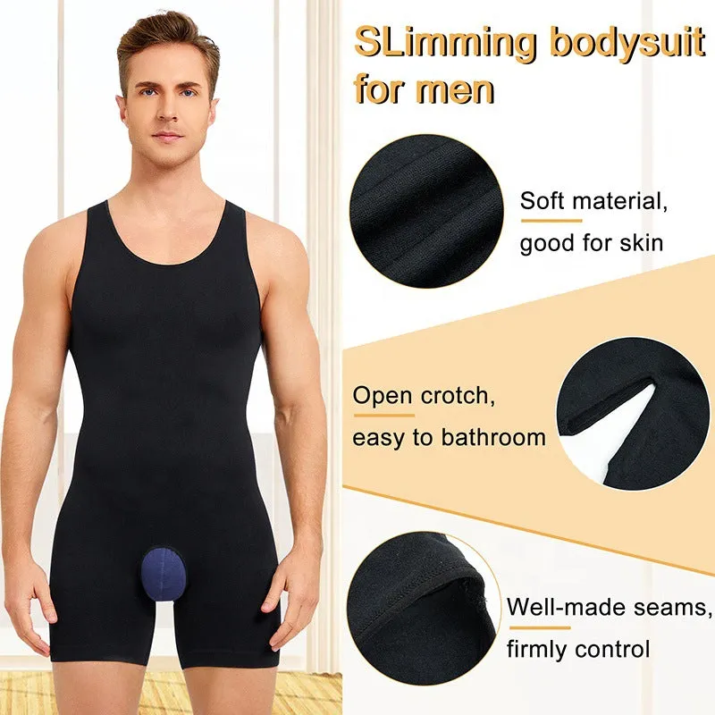Mens Full Body Shaper Underwear Slimming Abdomen Compression Bodysuits Tummy Control Flat Stomach Shapewear Male Waist Shapers