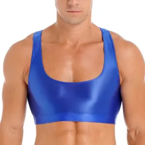 Men's Glossy Sports Crop Top