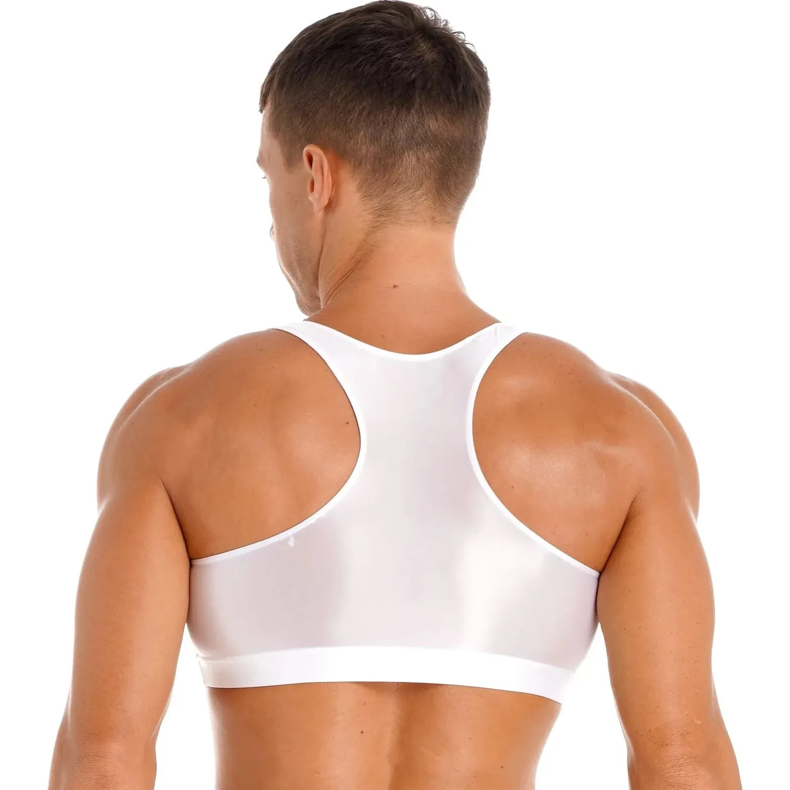 Men's Glossy Sports Crop Top