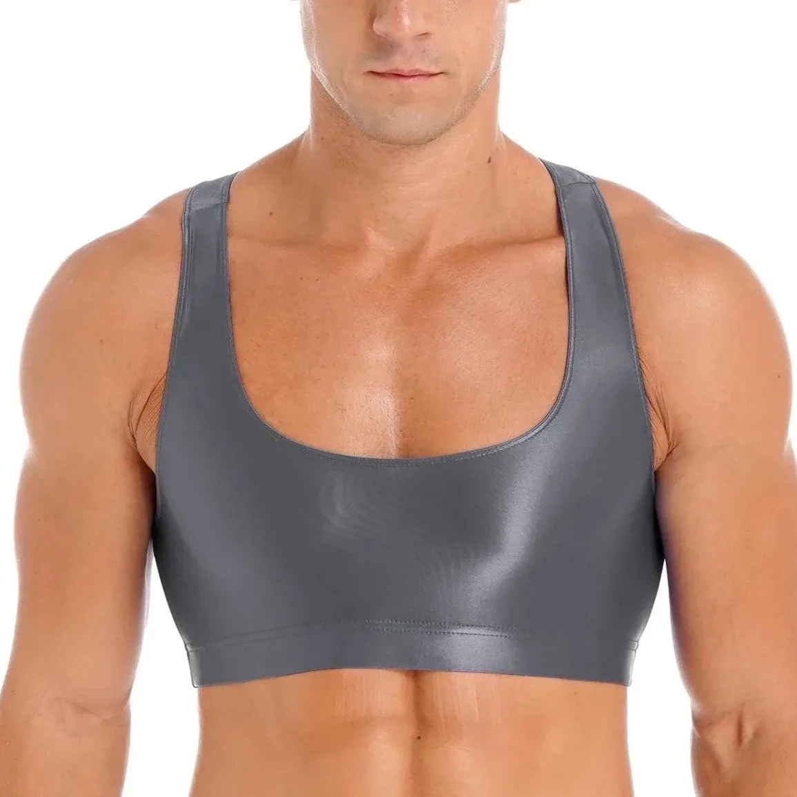 Men's Glossy Sports Crop Top