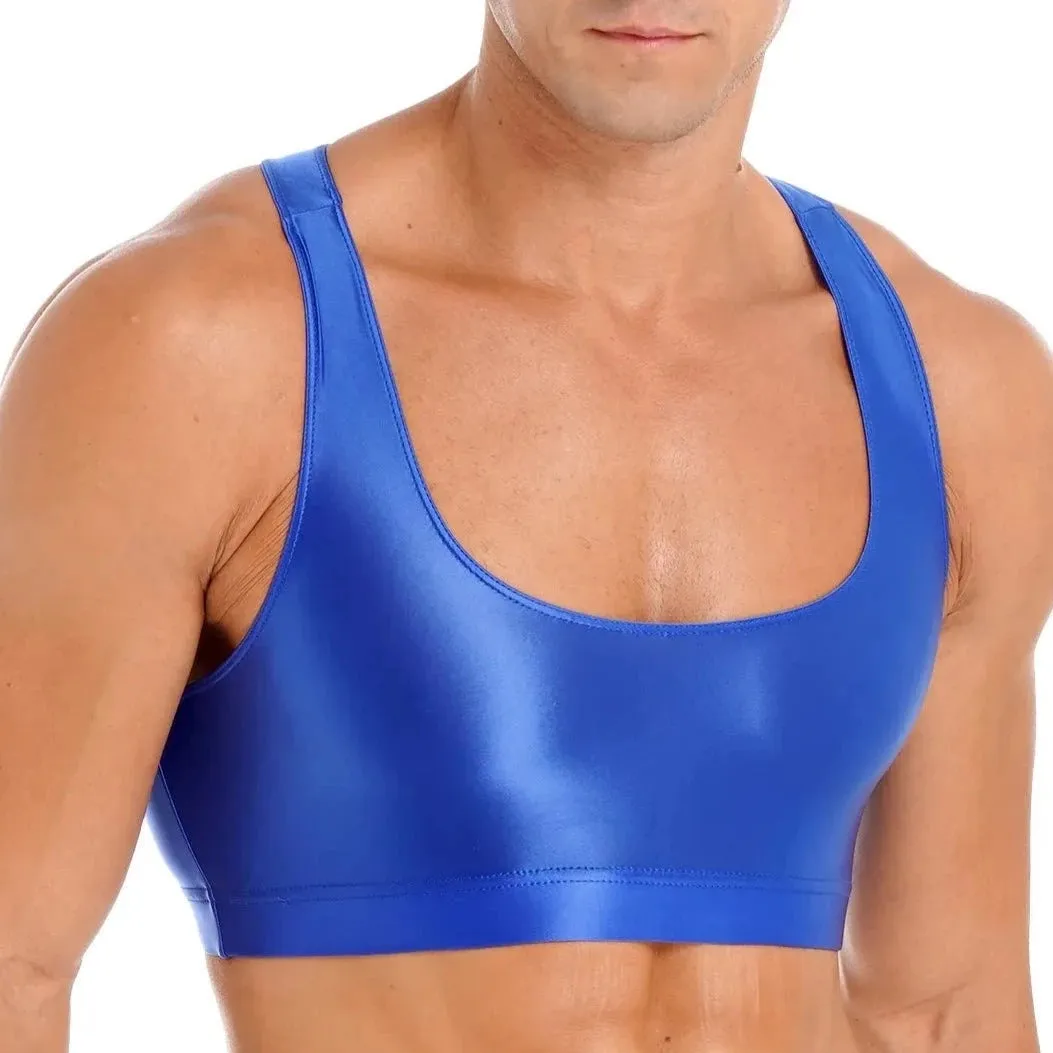 Men's Glossy Sports Crop Top