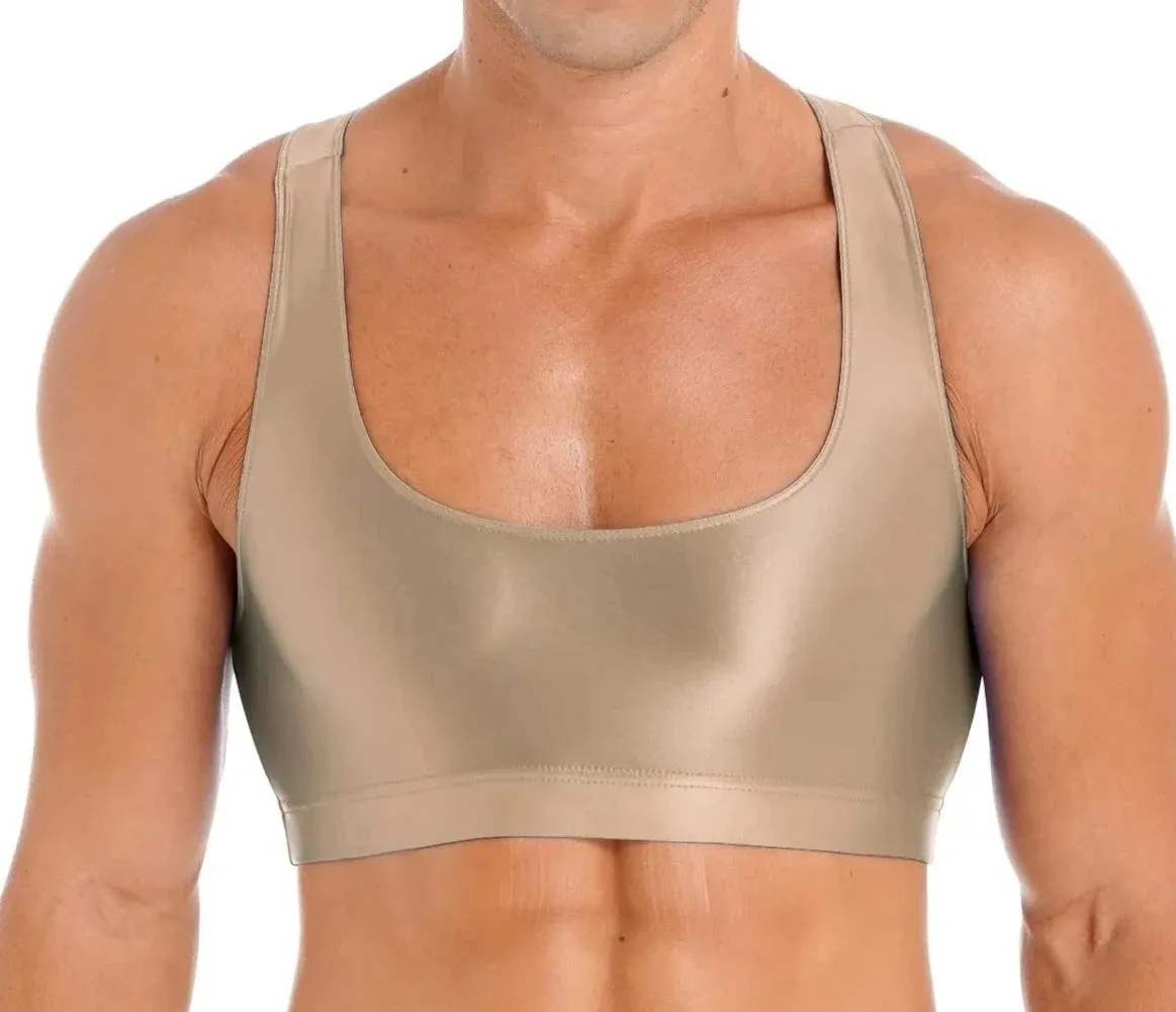 Men's Glossy Sports Crop Top