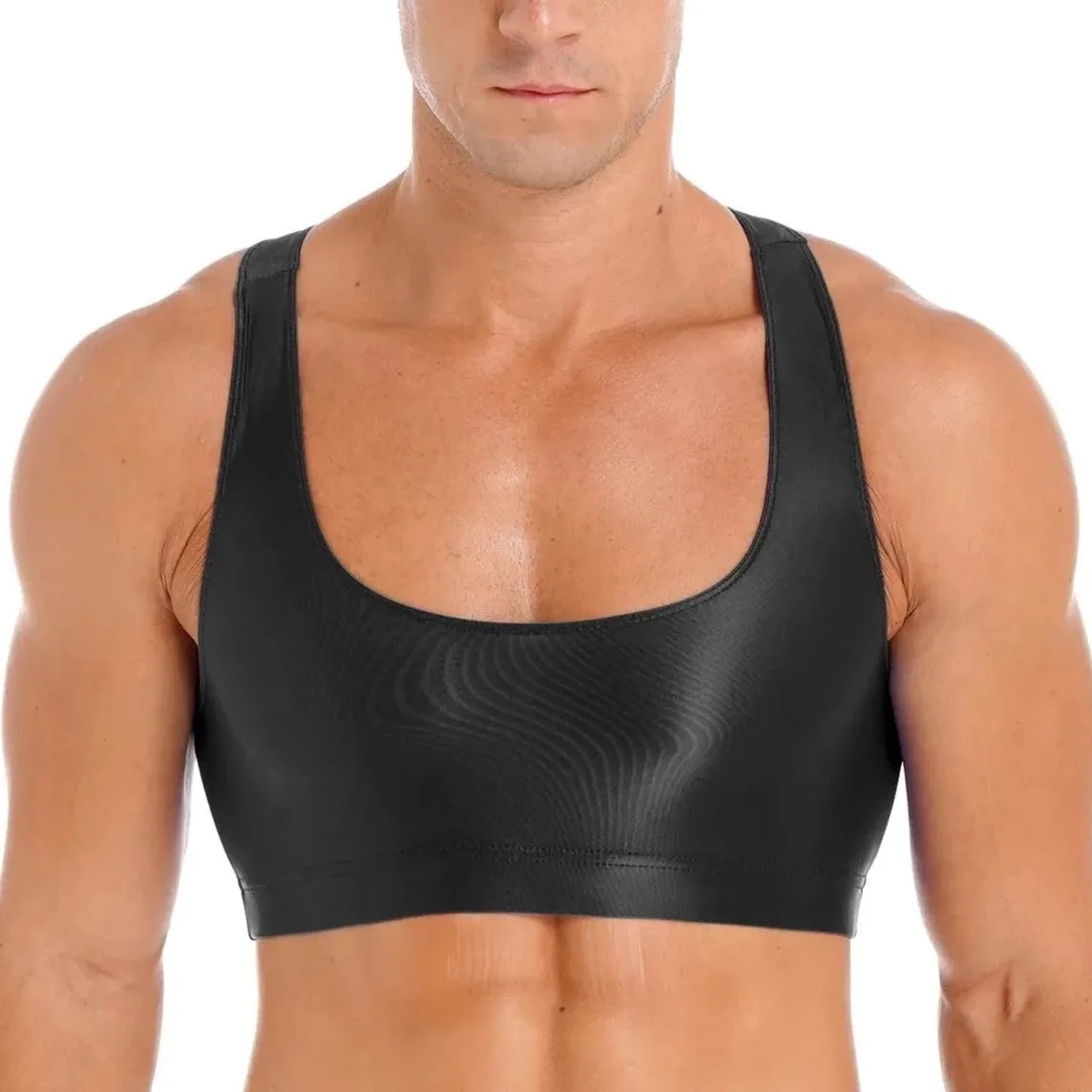 Men's Glossy Sports Crop Top