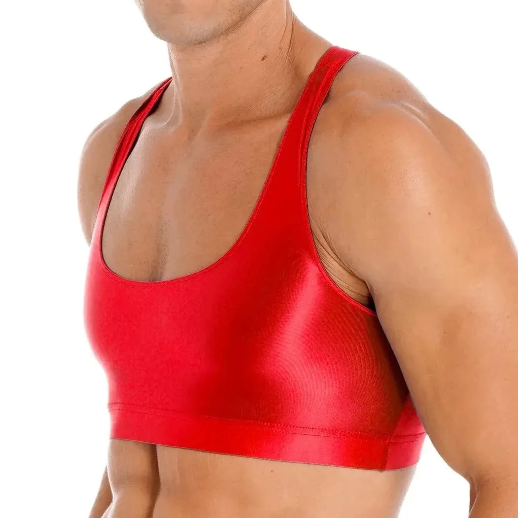 Men's Glossy Sports Crop Top
