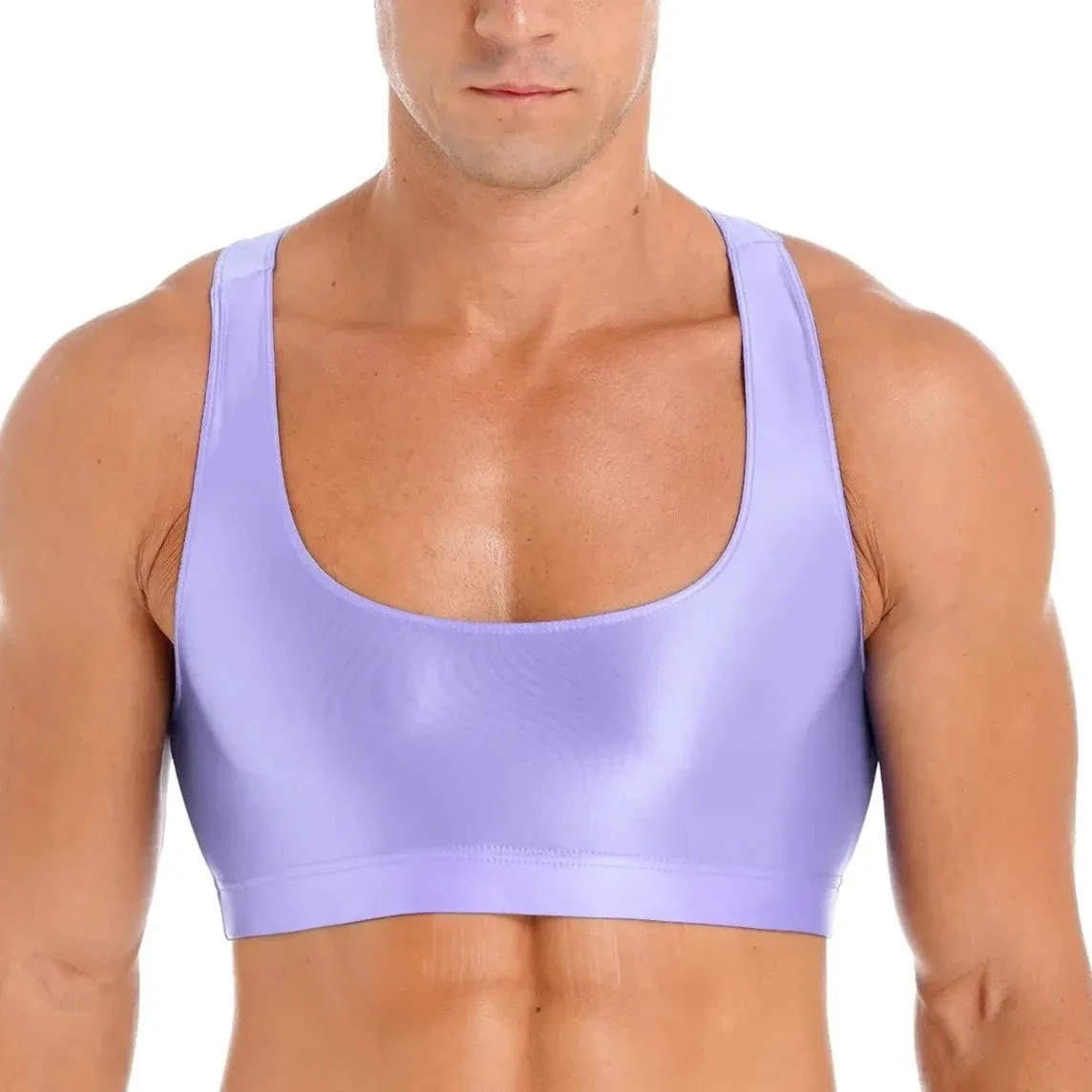 Men's Glossy Sports Crop Top