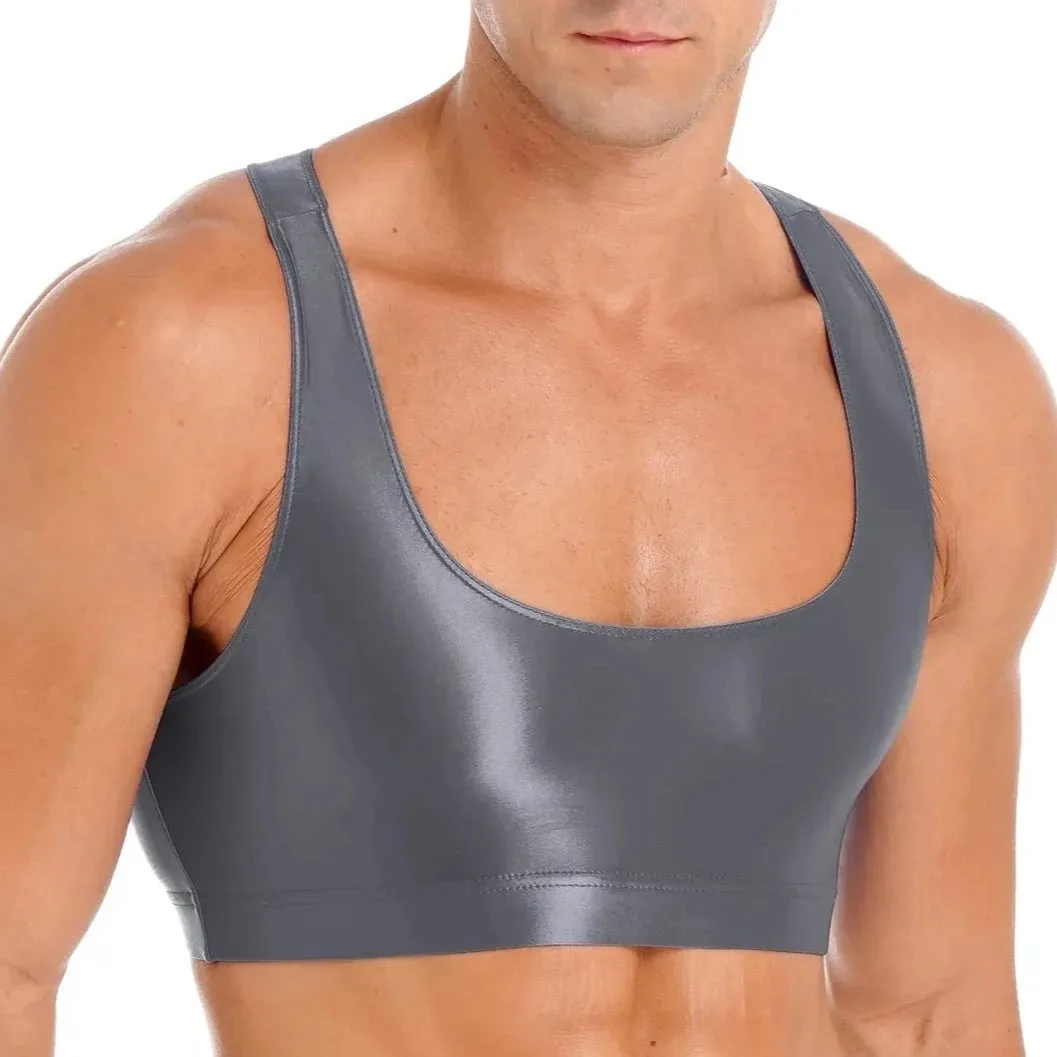 Men's Glossy Sports Crop Top