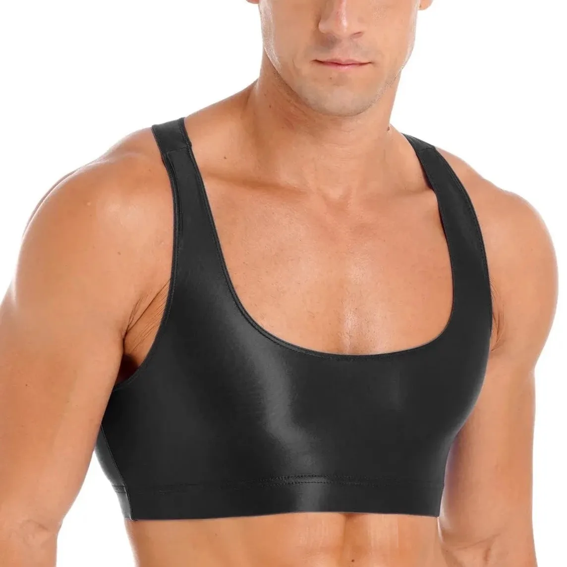 Men's Glossy Sports Crop Top