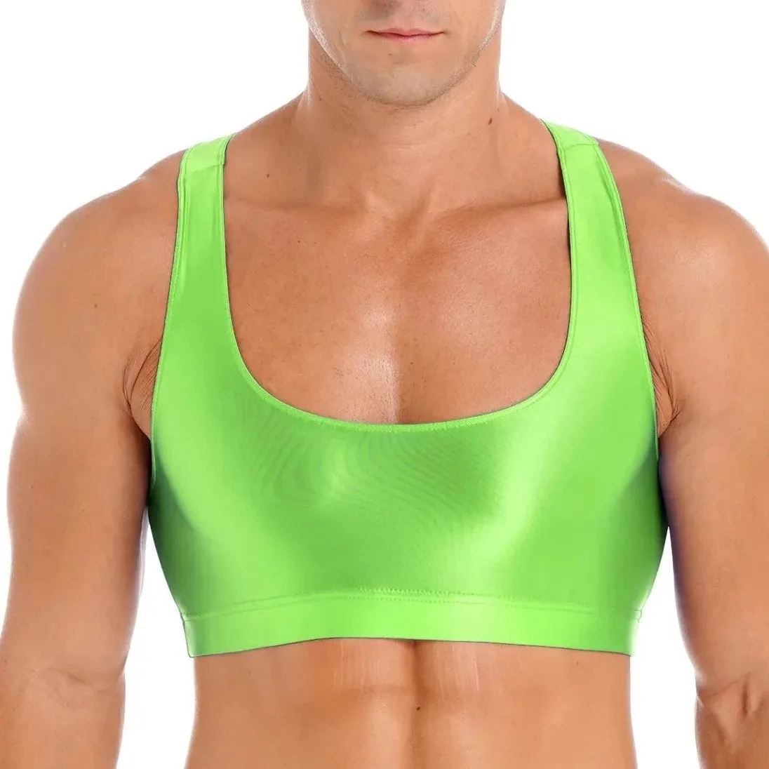 Men's Glossy Sports Crop Top