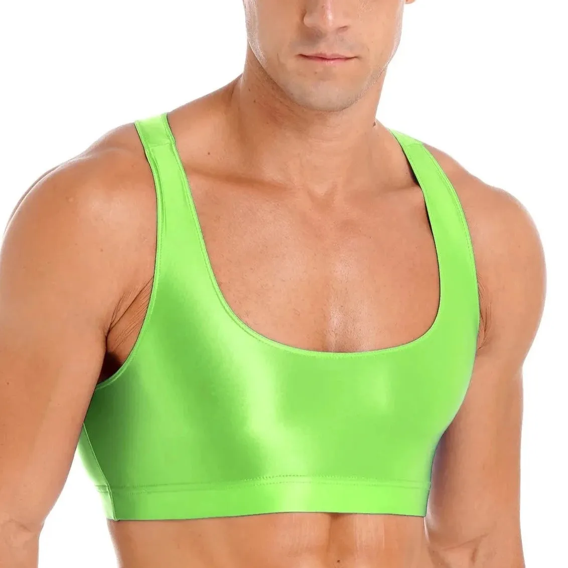 Men's Glossy Sports Crop Top