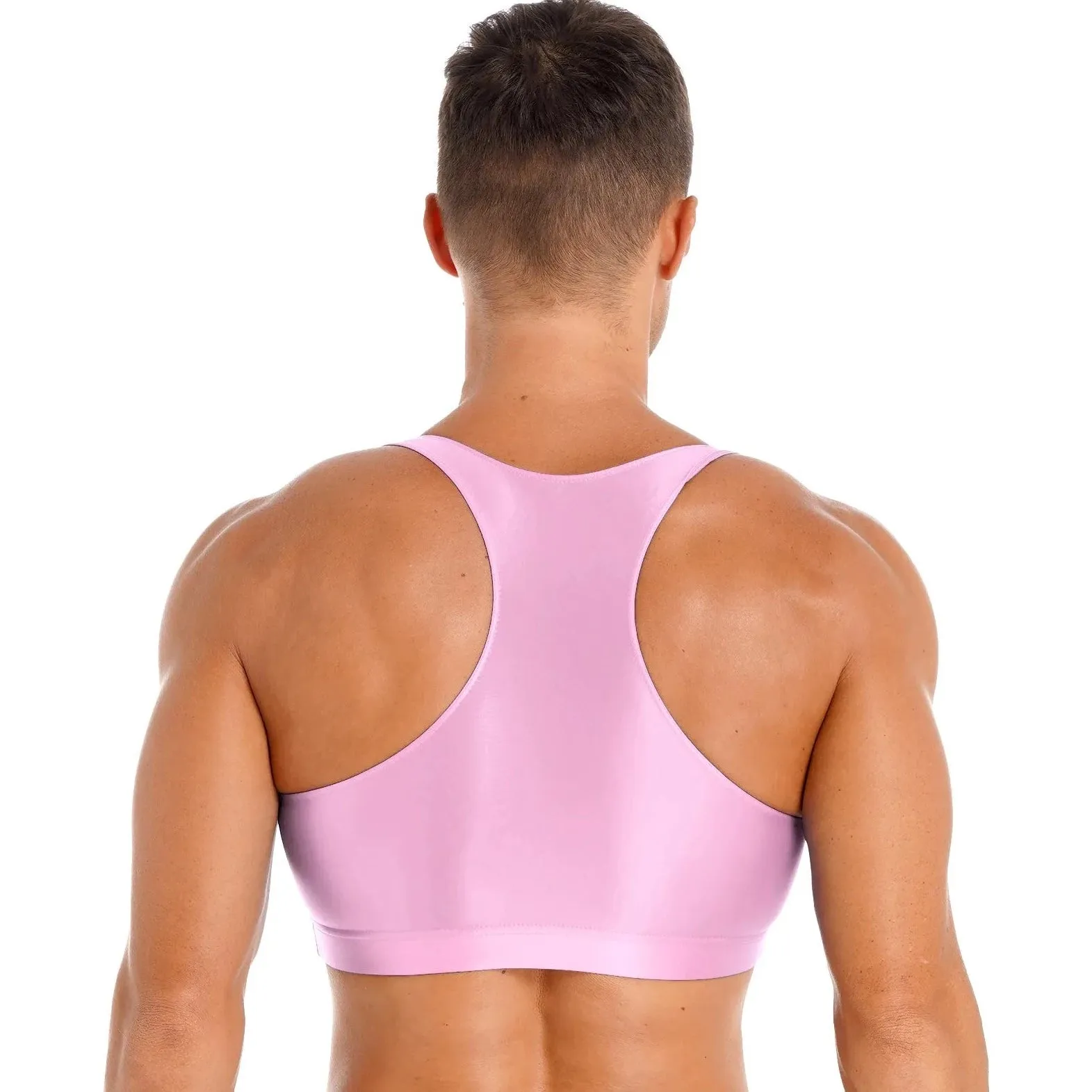 Men's Glossy Sports Crop Top