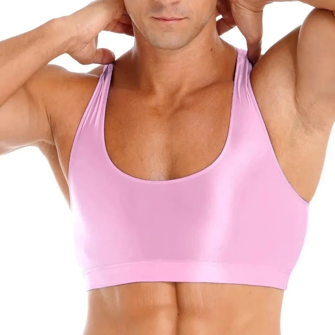 Men's Glossy Sports Crop Top