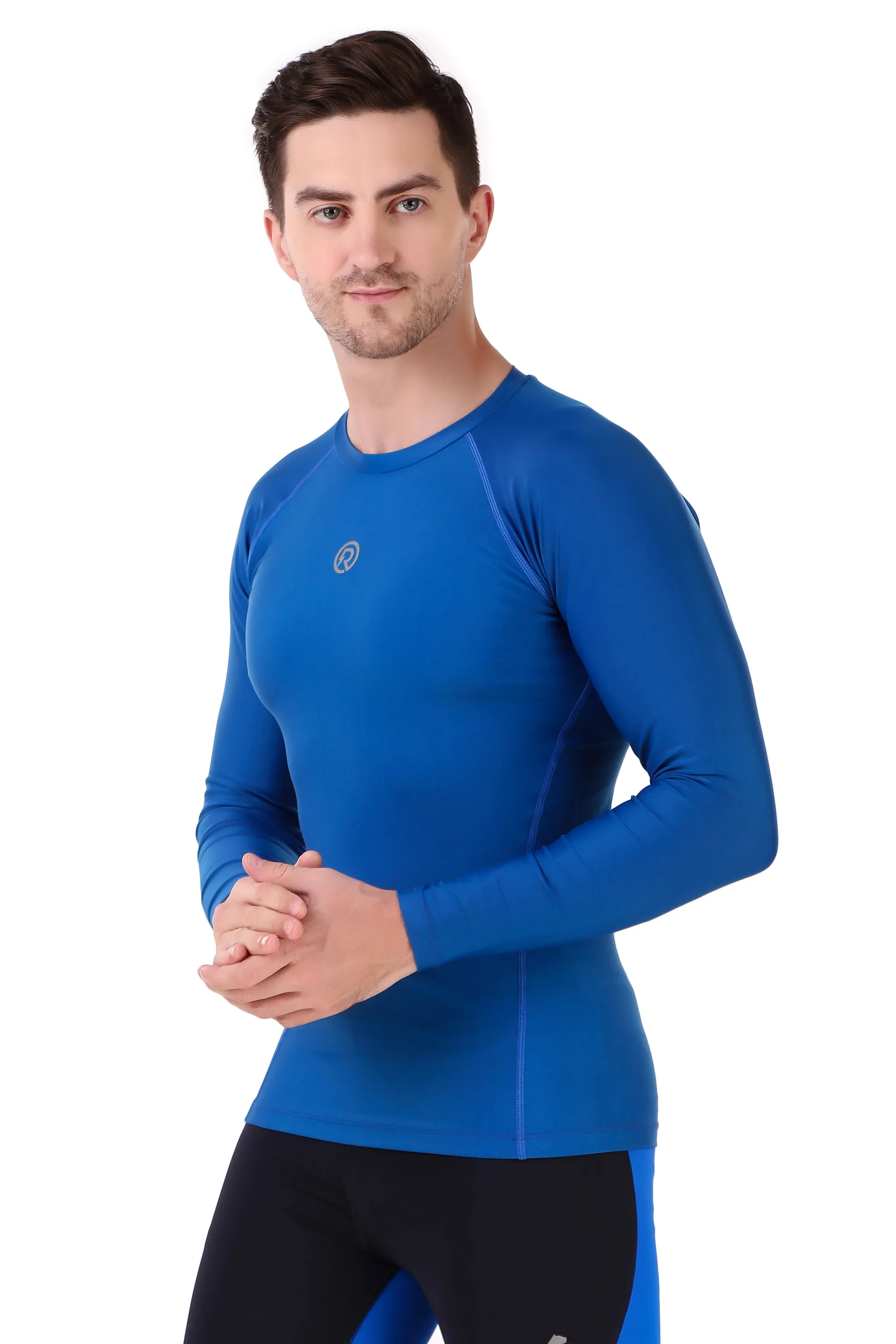Men's Polyester Compression Tshirt Full Sleeve (Royal Blue)