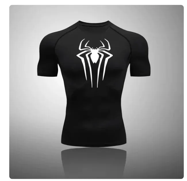 Men's Spider Graphic Athletic Compression Shirt