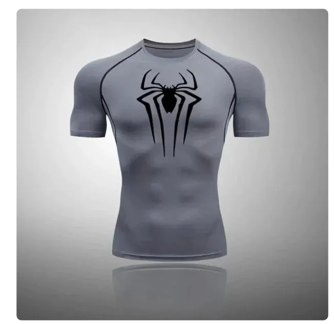 Men's Spider Graphic Athletic Compression Shirt
