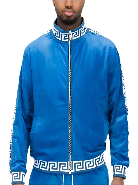 Men's Two Tone Velour Track Jackets