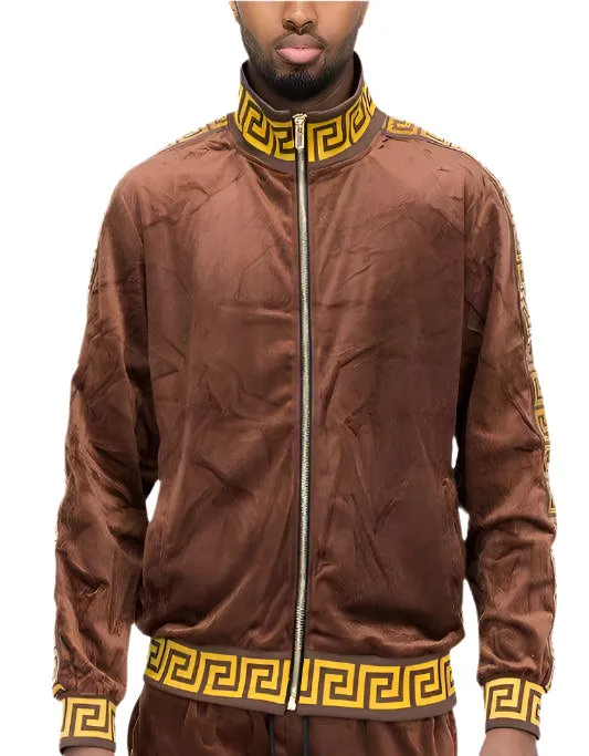 Men's Two Tone Velour Track Jackets