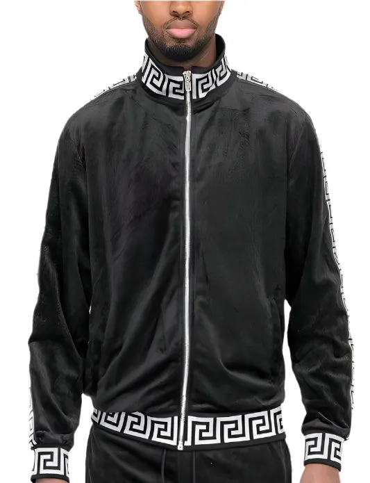 Men's Two Tone Velour Track Jackets