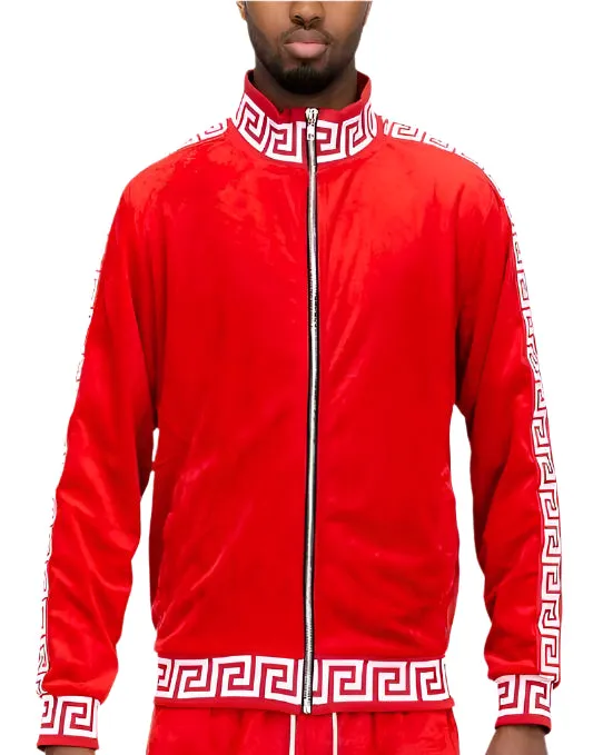 Men's Two Tone Velour Track Jackets