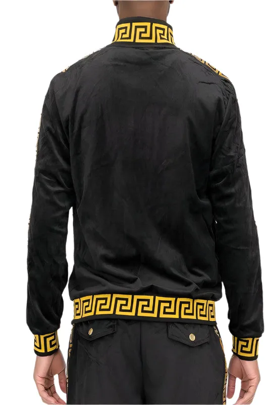 Men's Two Tone Velour Track Jackets