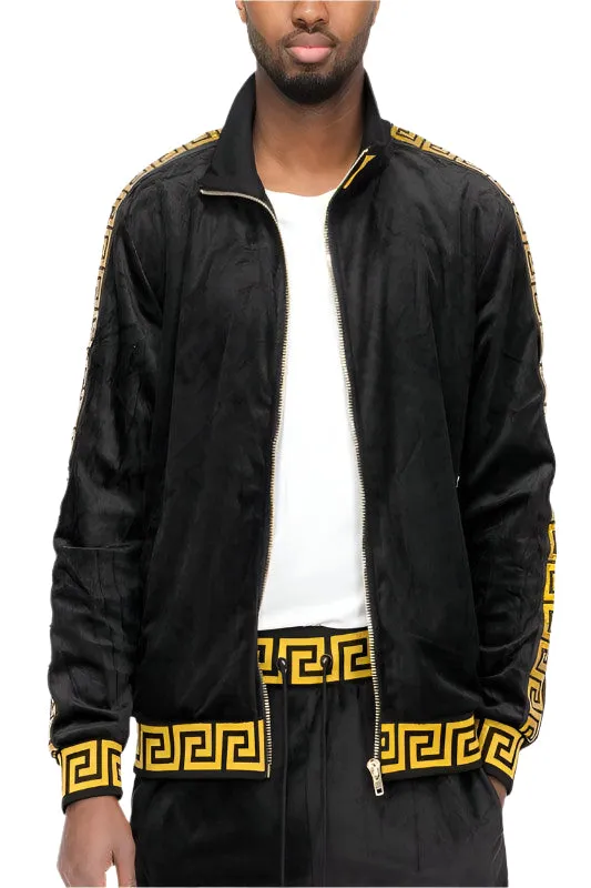Men's Two Tone Velour Track Jackets