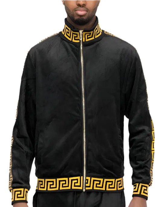 Men's Two Tone Velour Track Jackets