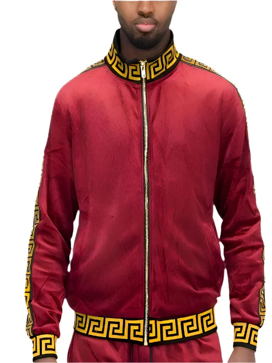 Men's Two Tone Velour Track Jackets