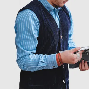 Men's Vintage Corduroy Pocket Sleeveless Vest