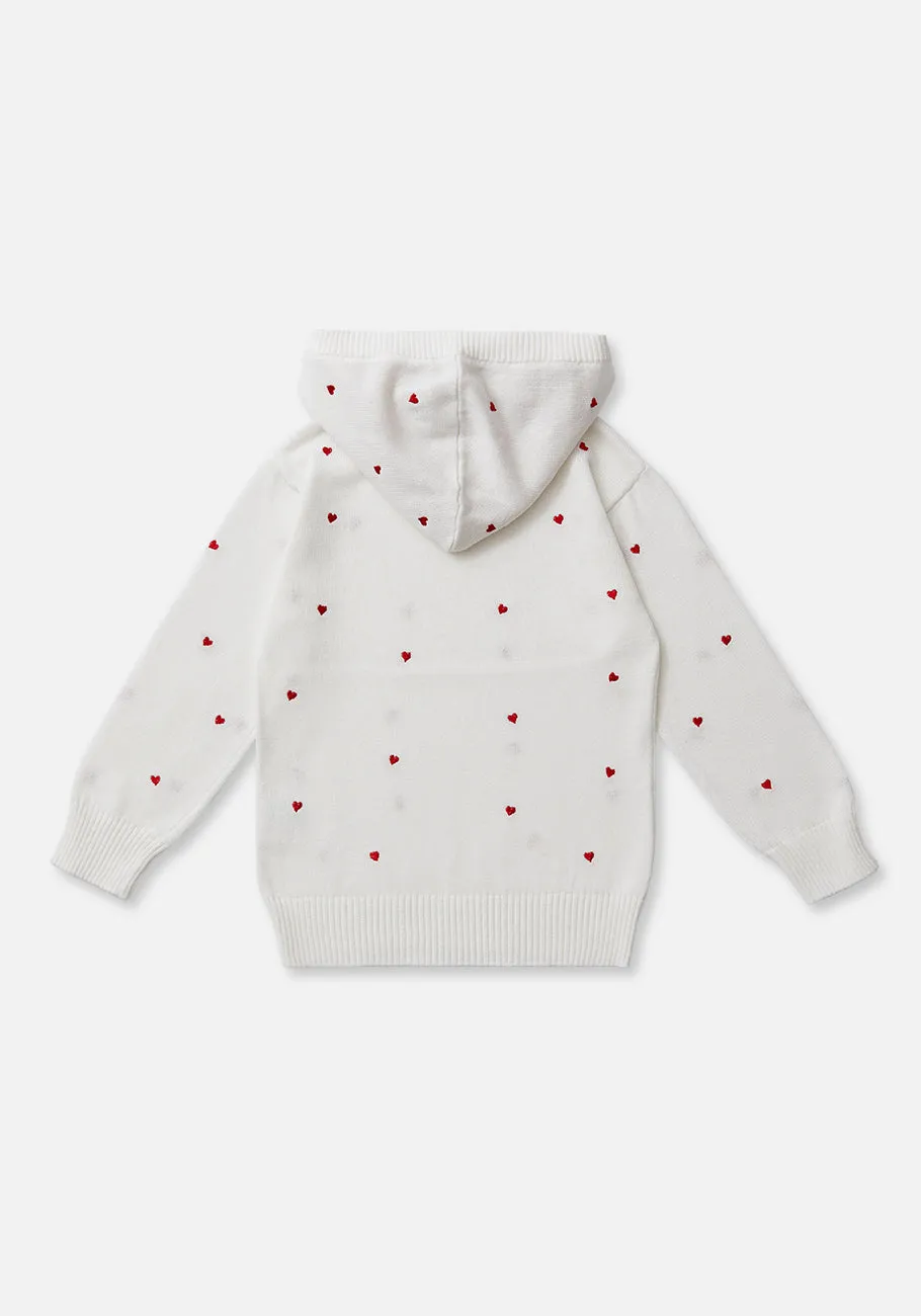 Miann & Co Kids - Knitted Hoodie - Love Heart