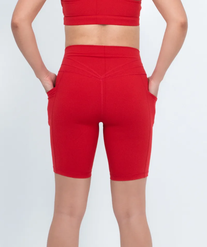 Mid Thigh Pocket Short | Red