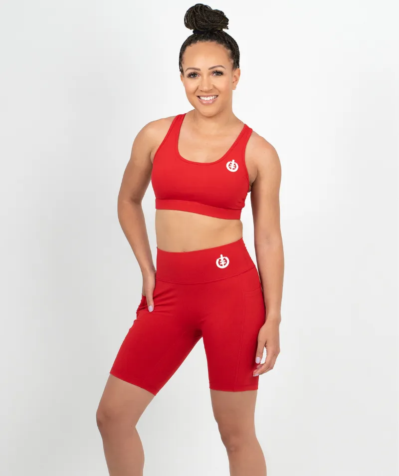 Mid Thigh Pocket Short | Red