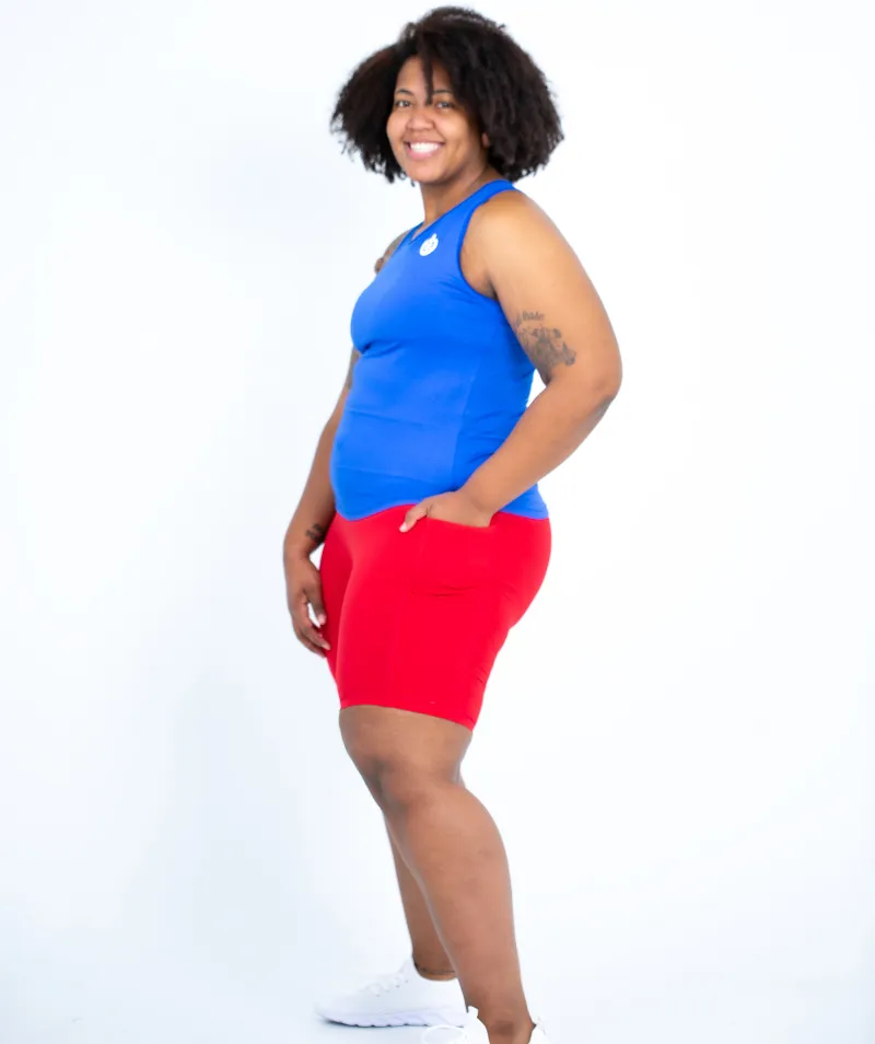 Mid Thigh Pocket Short | Red