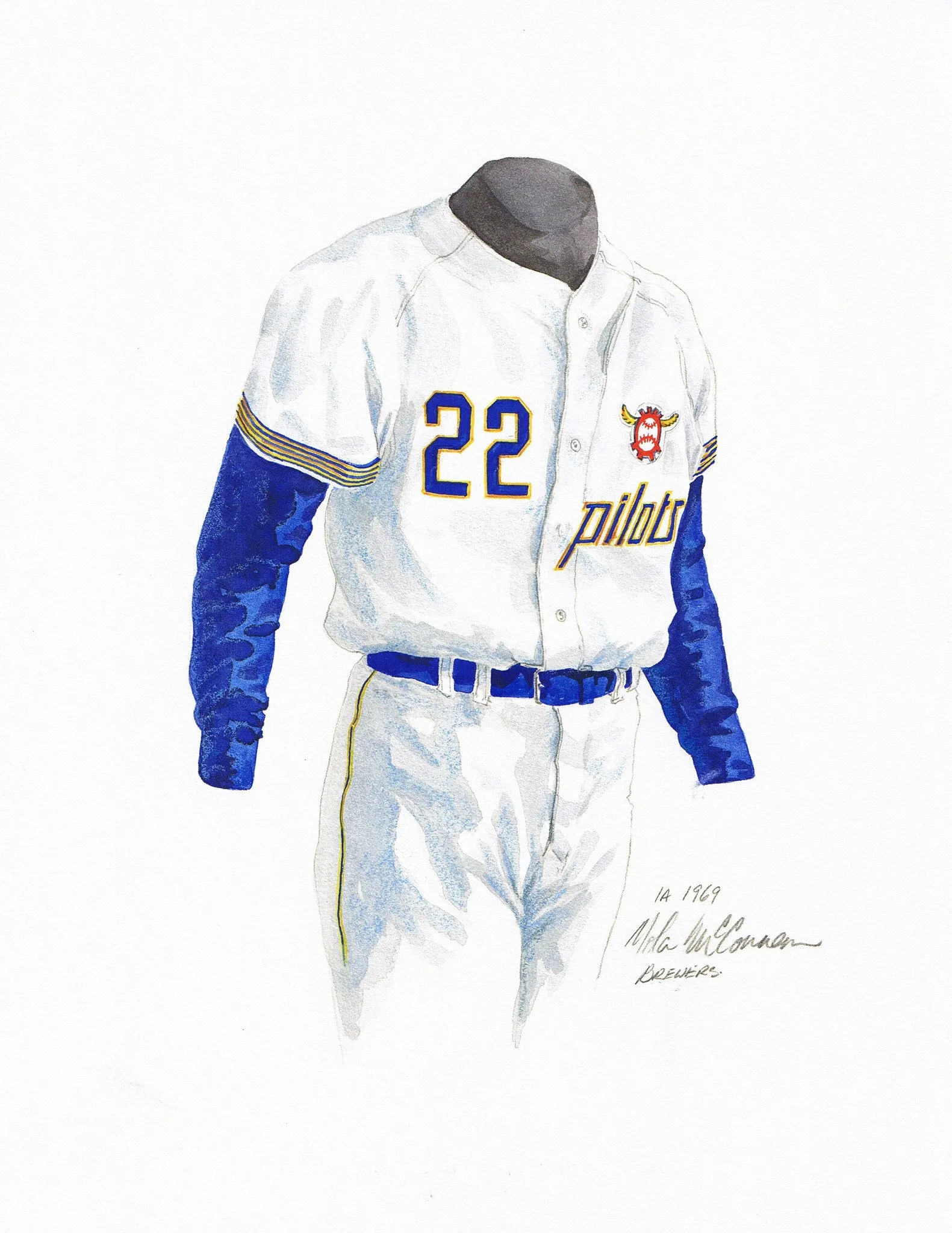 Milwaukee Brewers 1969 White
