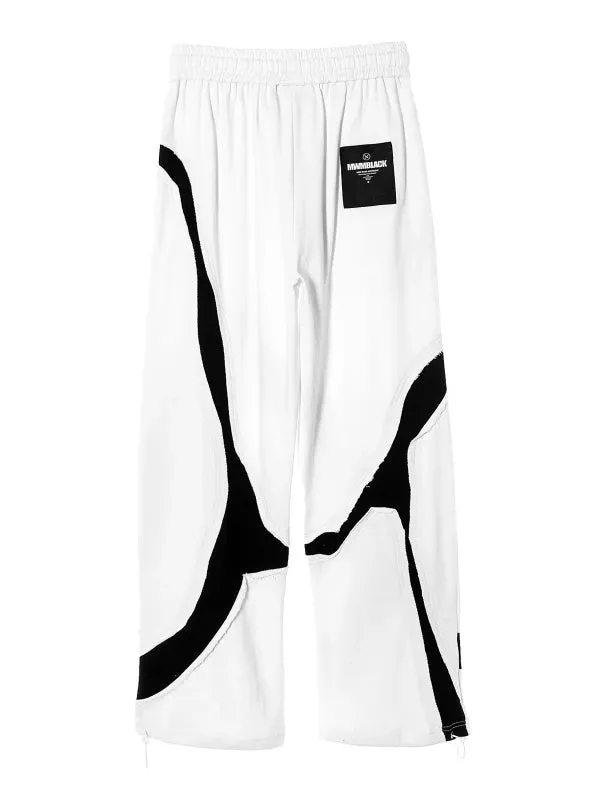 Mod Wave Movement Black & White Sweat pants- White