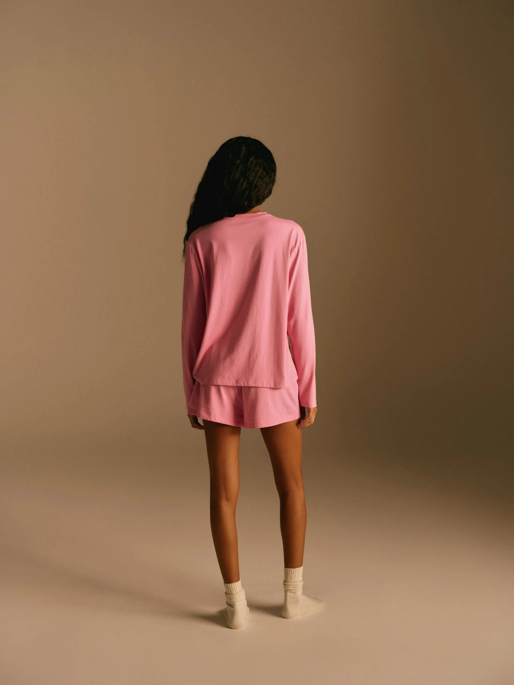 Modal Long Sleeve T-shirt - Candy Pink