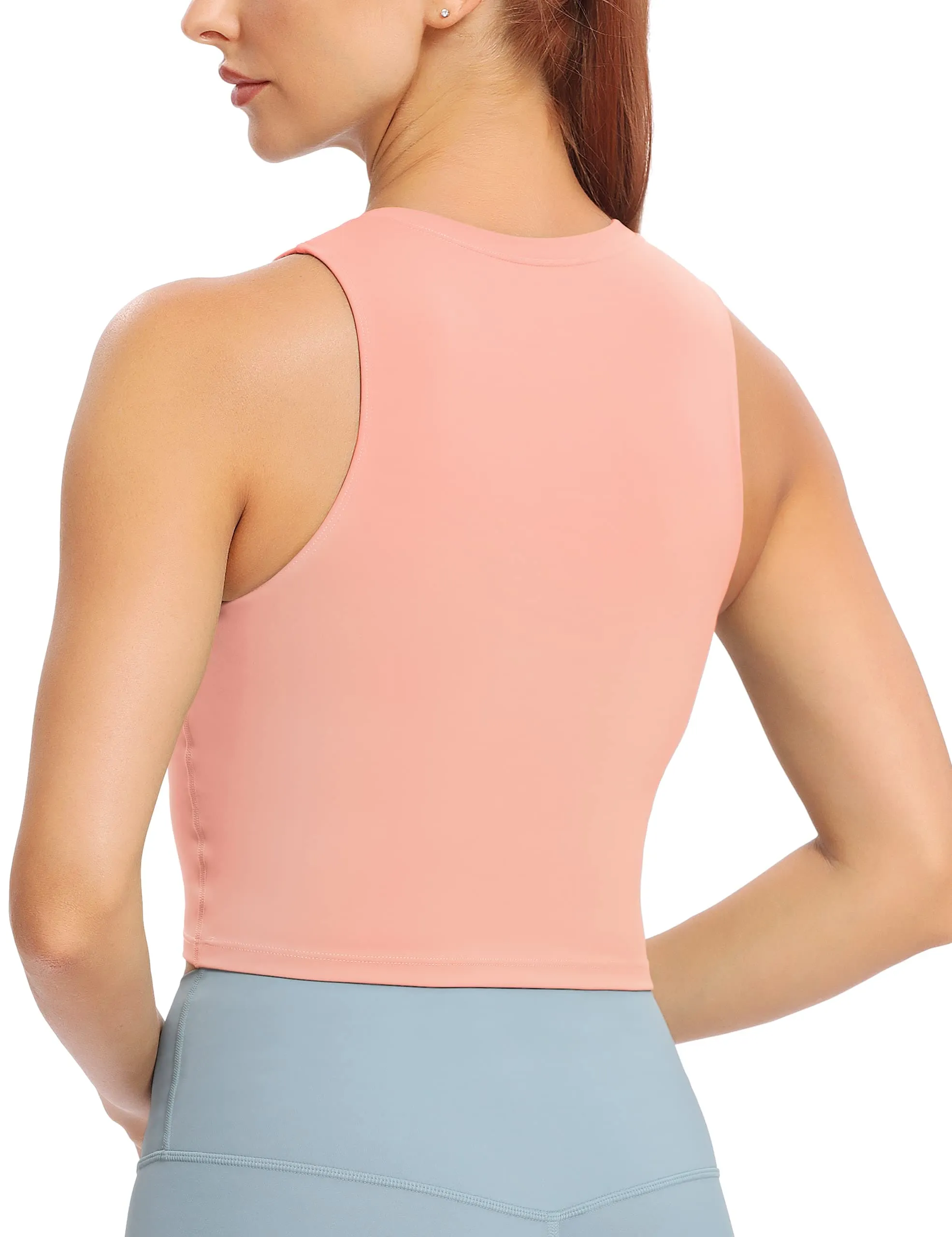 Natural Feelings Nudi Sports Bras for Women Removable Padded Yoga Tank Tops Sleeveless Fitness Workout Crop Tops